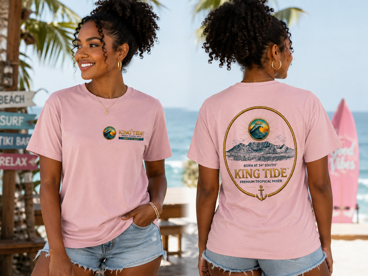 King Tide Retro Table Mountain T-Shirt - Image 3